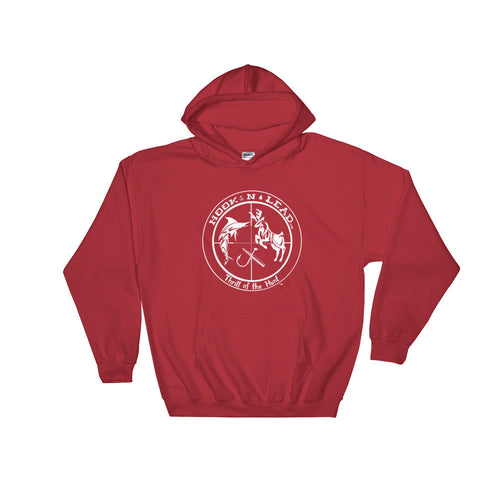 HOOKNLEAD.com offers men and woman a hoodie pullover for outdoors man that hunt fish in white print