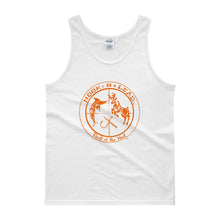 HOOKNLEAD.com offers men and woman a tank top for outdoors man that hunt fish in blazing orange print
