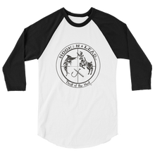 HOOKNLEAD.com offers men and woman a 3/4 sleeve raglan t shirt for outdoors man that hunt fish in black print