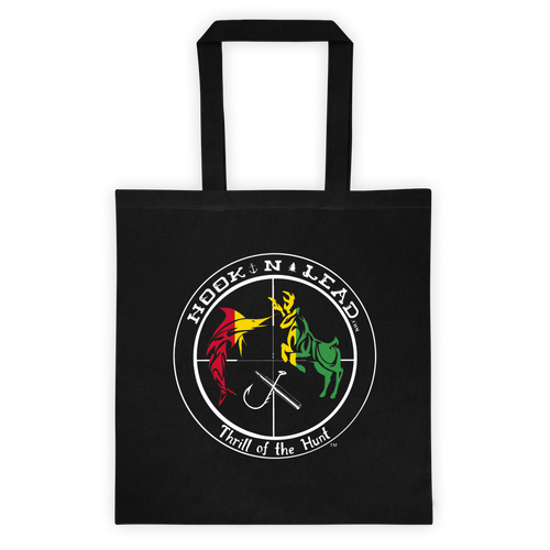 Canvas Tote bag with White Rasta Print